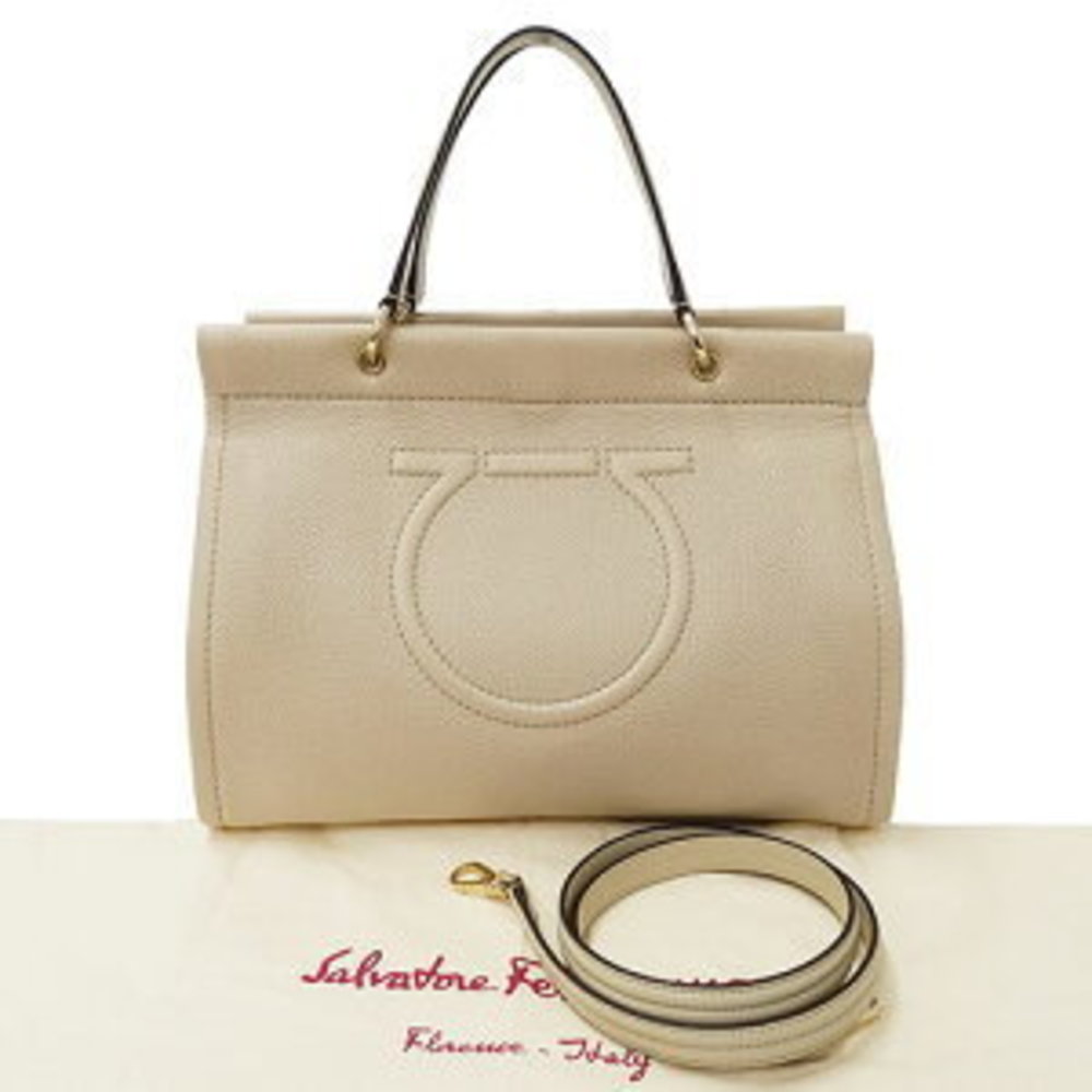 Ferragamo Bag Handbag Leather Beige Handheld - Picture 4 of 16
